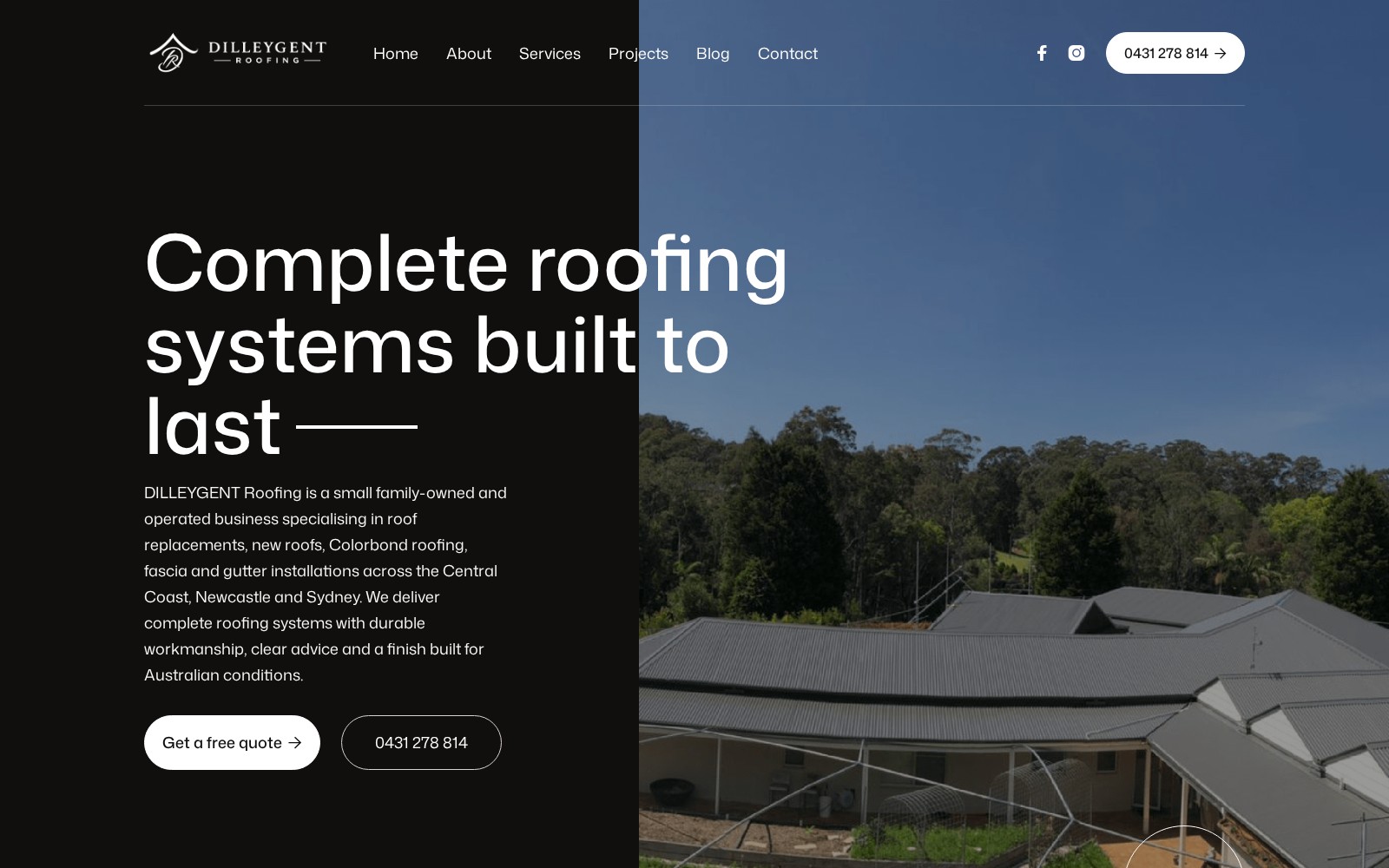 Dilleygent Roofing — Website design