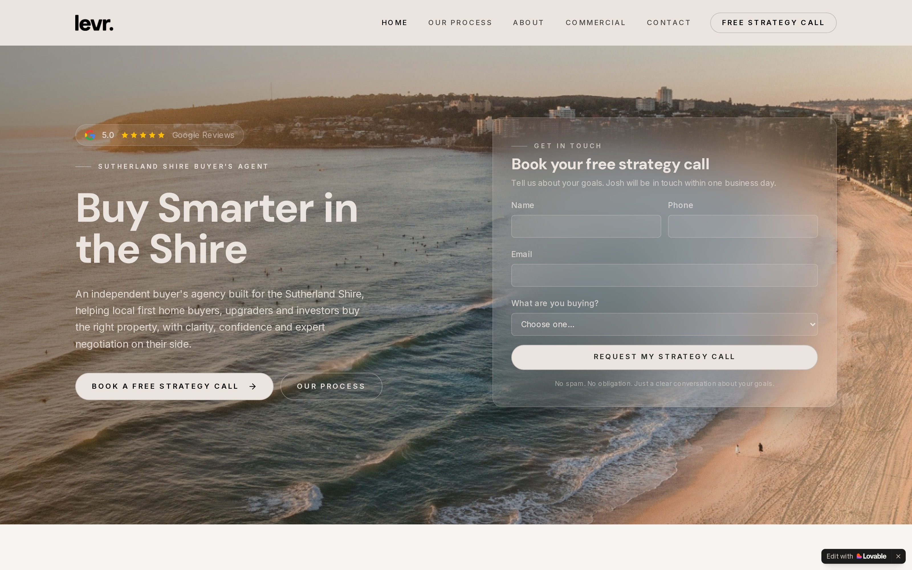 LEVR Residential — Website design